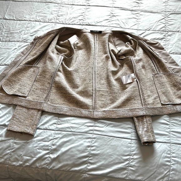 Blacky Dress Berlin Silver Tweed Moto Jacket Asymmetric Zipper Size US8 CAN10 - Picture 5 of 14